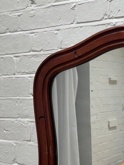 WOODEN CRESCENT FRAMED MIRROR