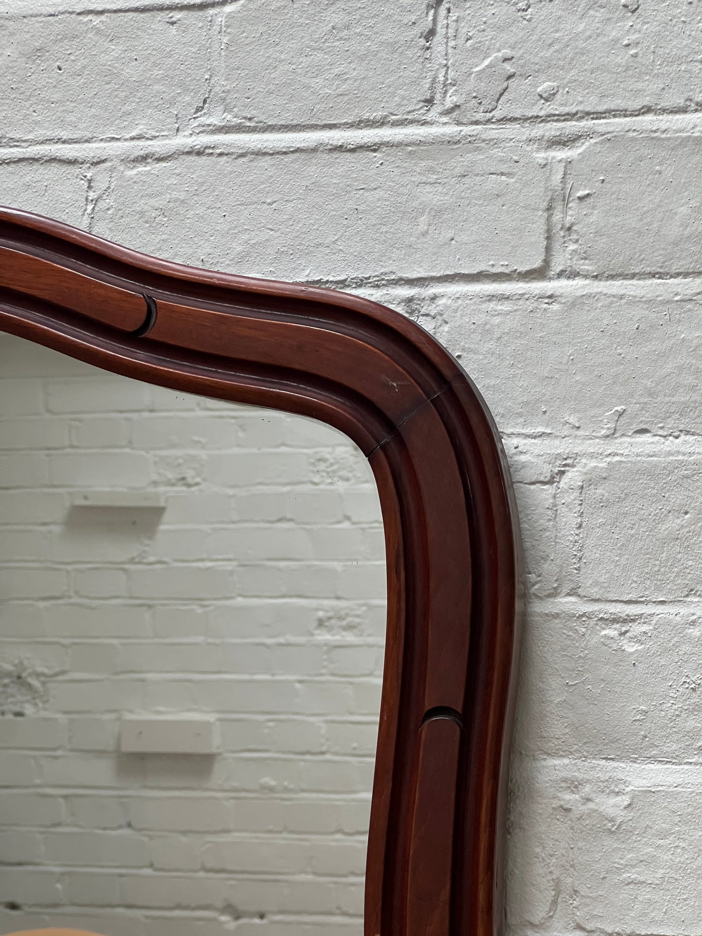 WOODEN CRESCENT FRAMED MIRROR
