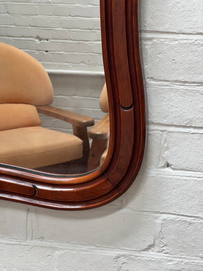 WOODEN CRESCENT FRAMED MIRROR