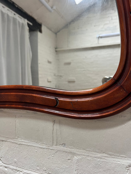 WOODEN CRESCENT FRAMED MIRROR