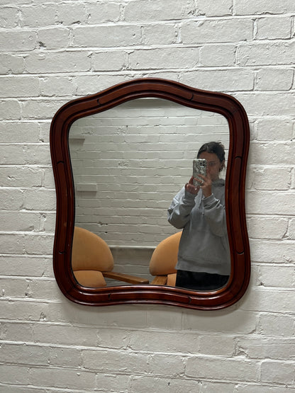 WOODEN CRESCENT FRAMED MIRROR