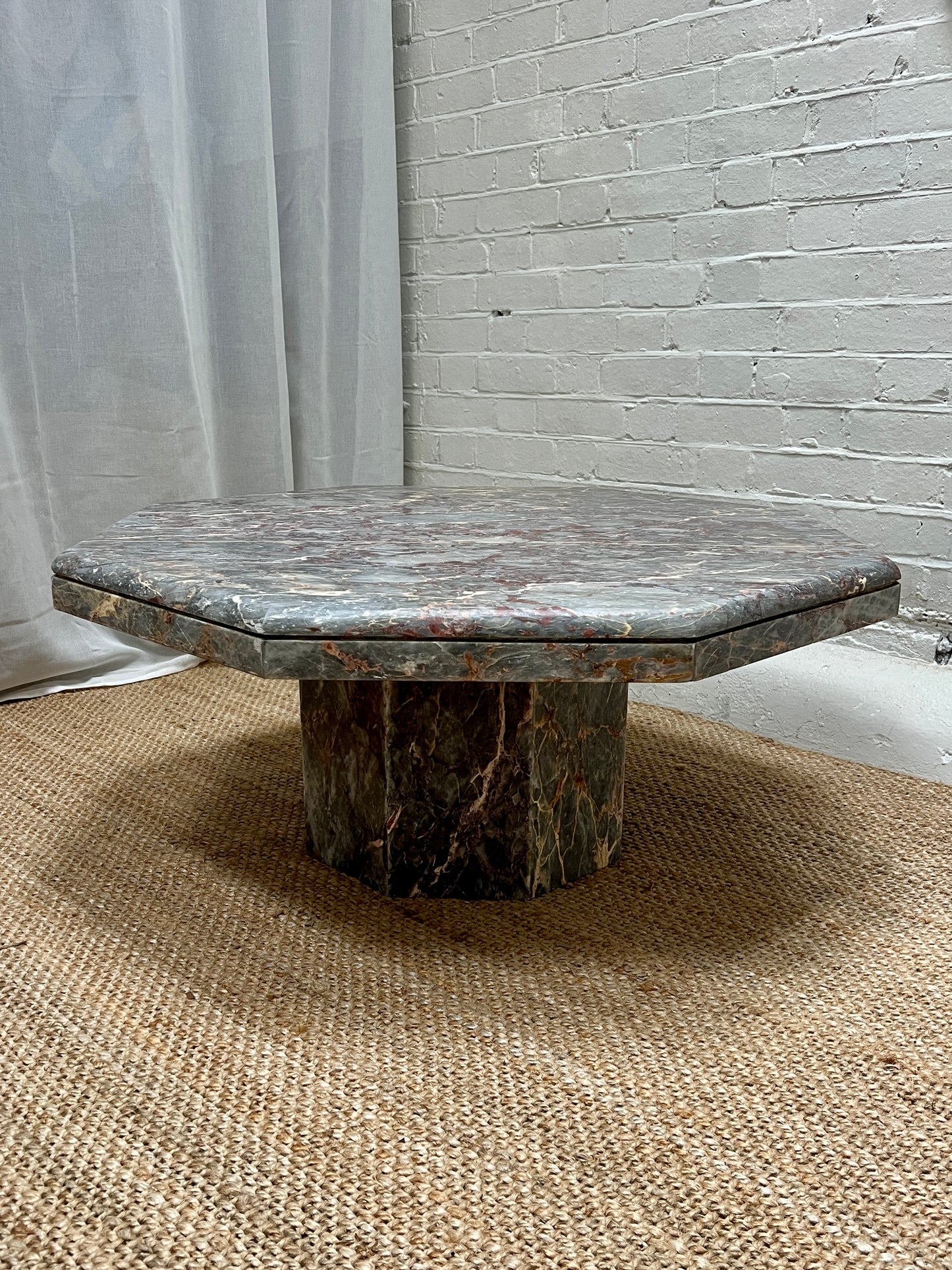 OCTAGONAL BLUE MARBLE TABLE