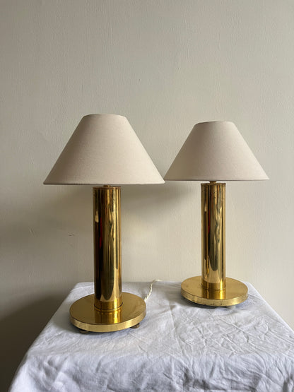 PAIR OF BRASS DANISH TABLE LIGHTS
