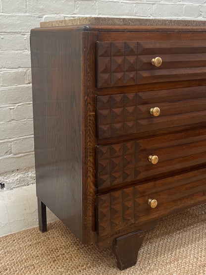 MARBLE TOP CHEST OF DRAWERS