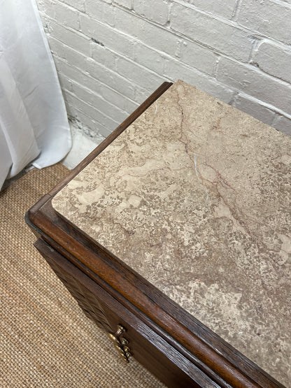MARBLE TOP CHEST OF DRAWERS