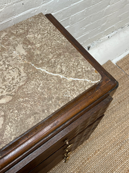 MARBLE TOP CHEST OF DRAWERS