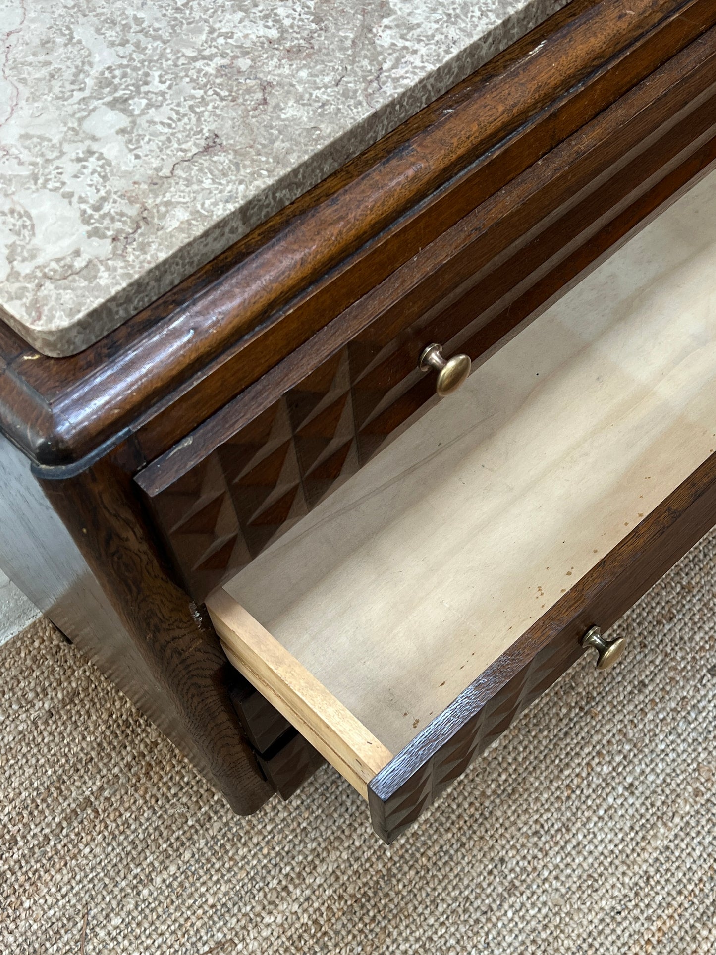 MARBLE TOP CHEST OF DRAWERS