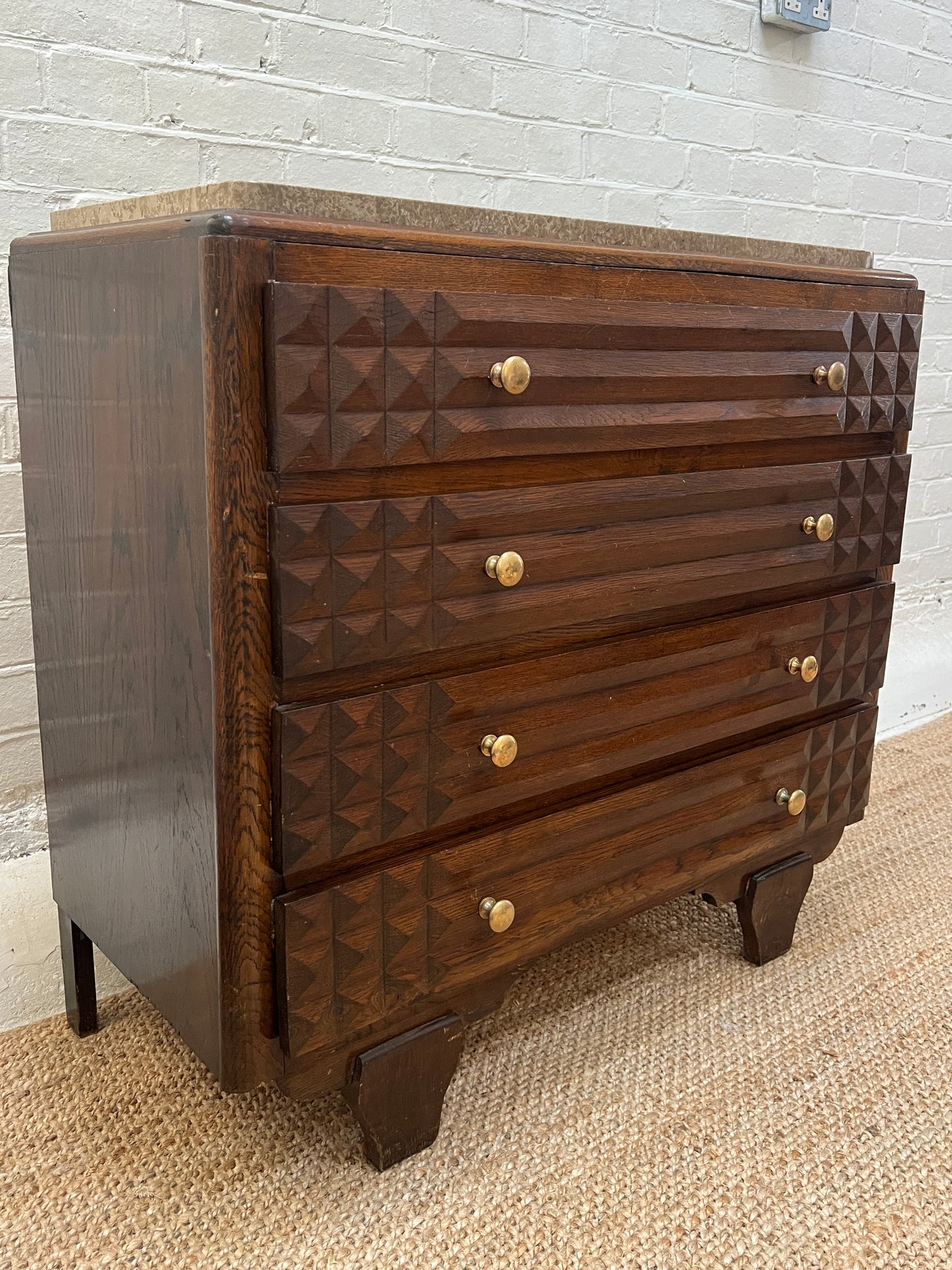 MARBLE TOP CHEST OF DRAWERS