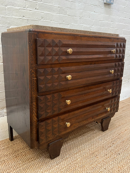 MARBLE TOP CHEST OF DRAWERS