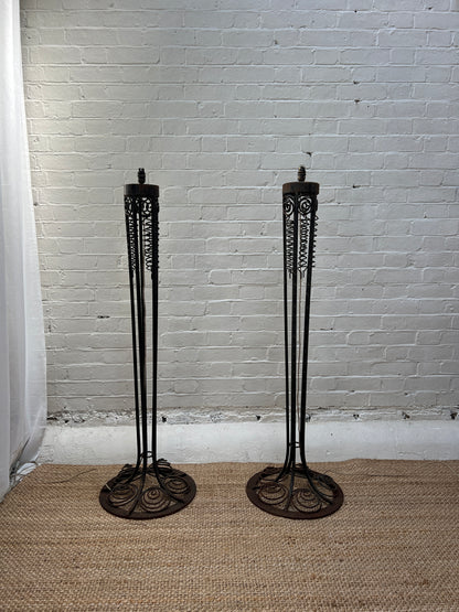 ART NOUVEAU TALL SPIRAL FLOOR LAMP - ONE
