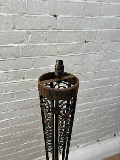 ART NOUVEAU TALL SPIRAL FLOOR LAMP - ONE