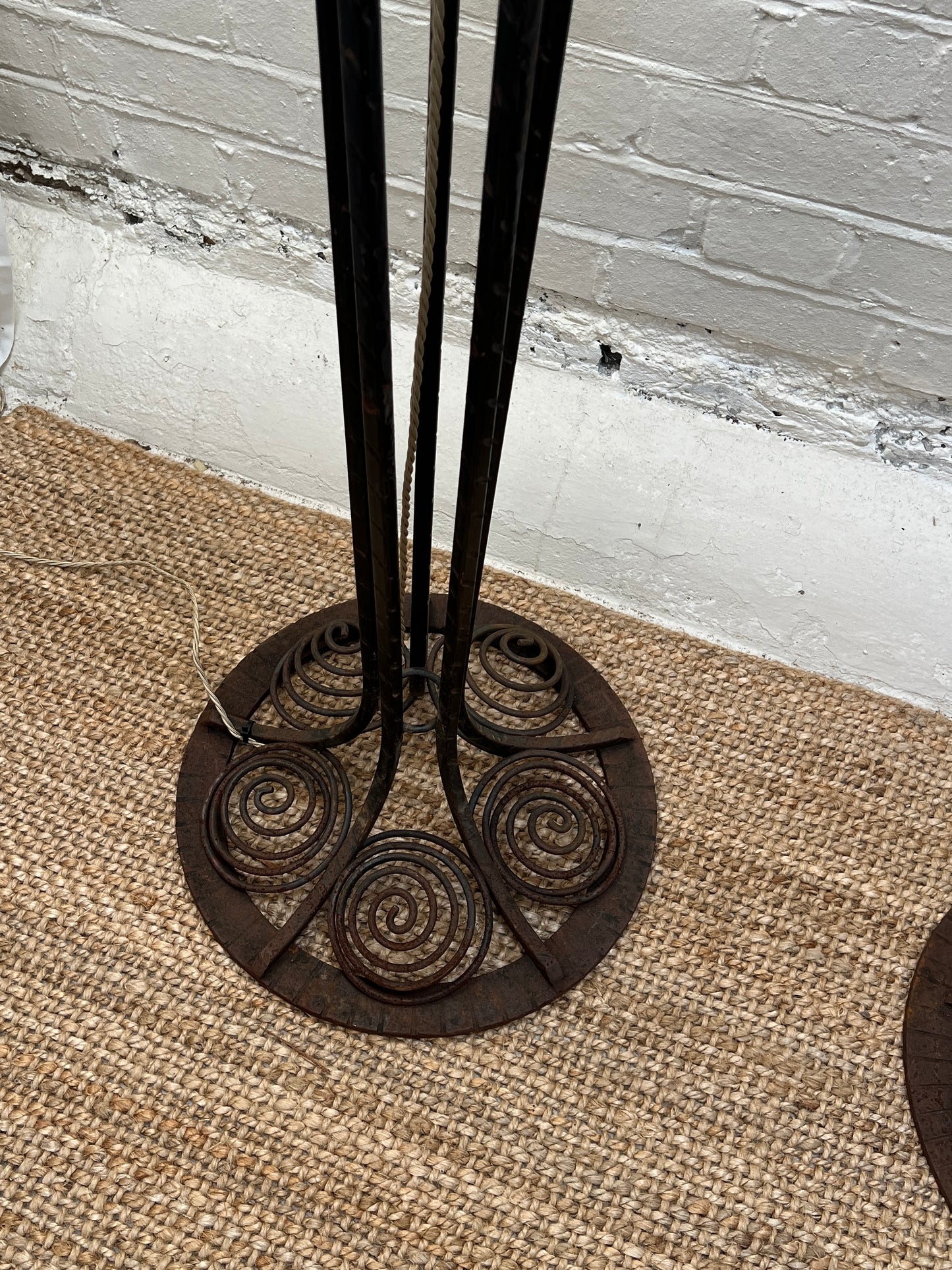 ART NOUVEAU TALL SPIRAL LAMP - TWO