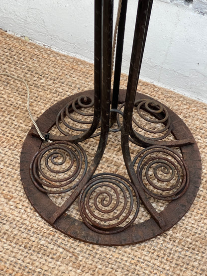 ART NOUVEAU TALL SPIRAL LAMP - TWO