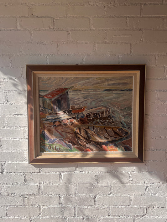 BOATS IN HARBOUR OIL