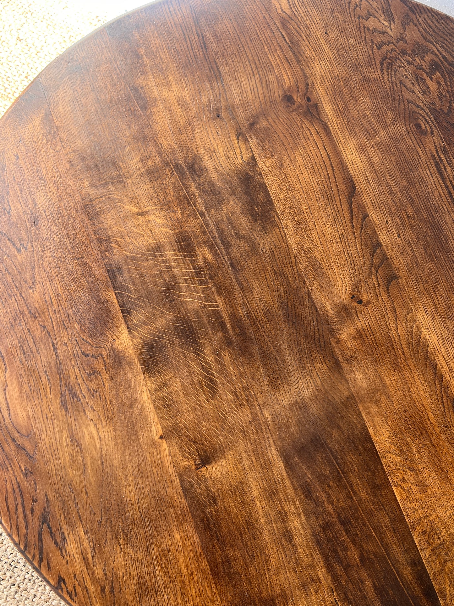 LARGE OAK CIRCLE COFFEE TABLE