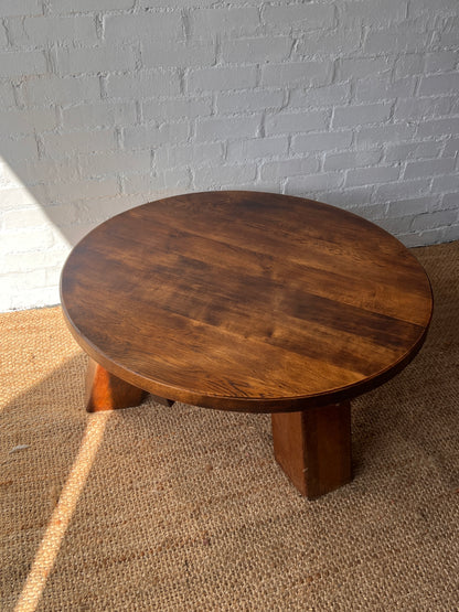 LARGE OAK CIRCLE COFFEE TABLE
