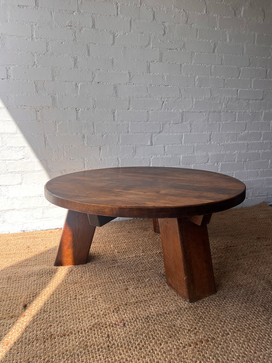 LARGE OAK CIRCLE COFFEE TABLE