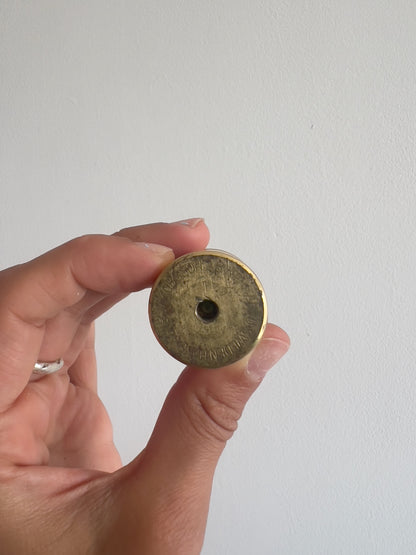 PAIR OF SWEDISH MINI BRASS CANDLE HOLDERS