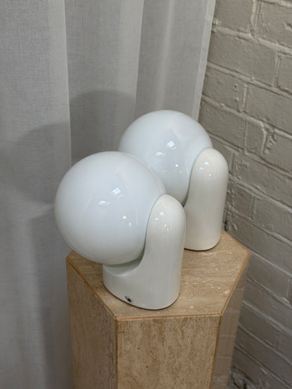 ON HOLD PAIR OF FRENCH CERAMIC BATHROOM LIGHTS