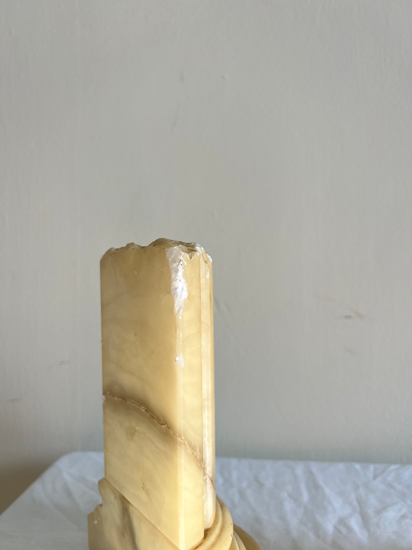 YELLOW ONYX PILLAR BOOK ENDS