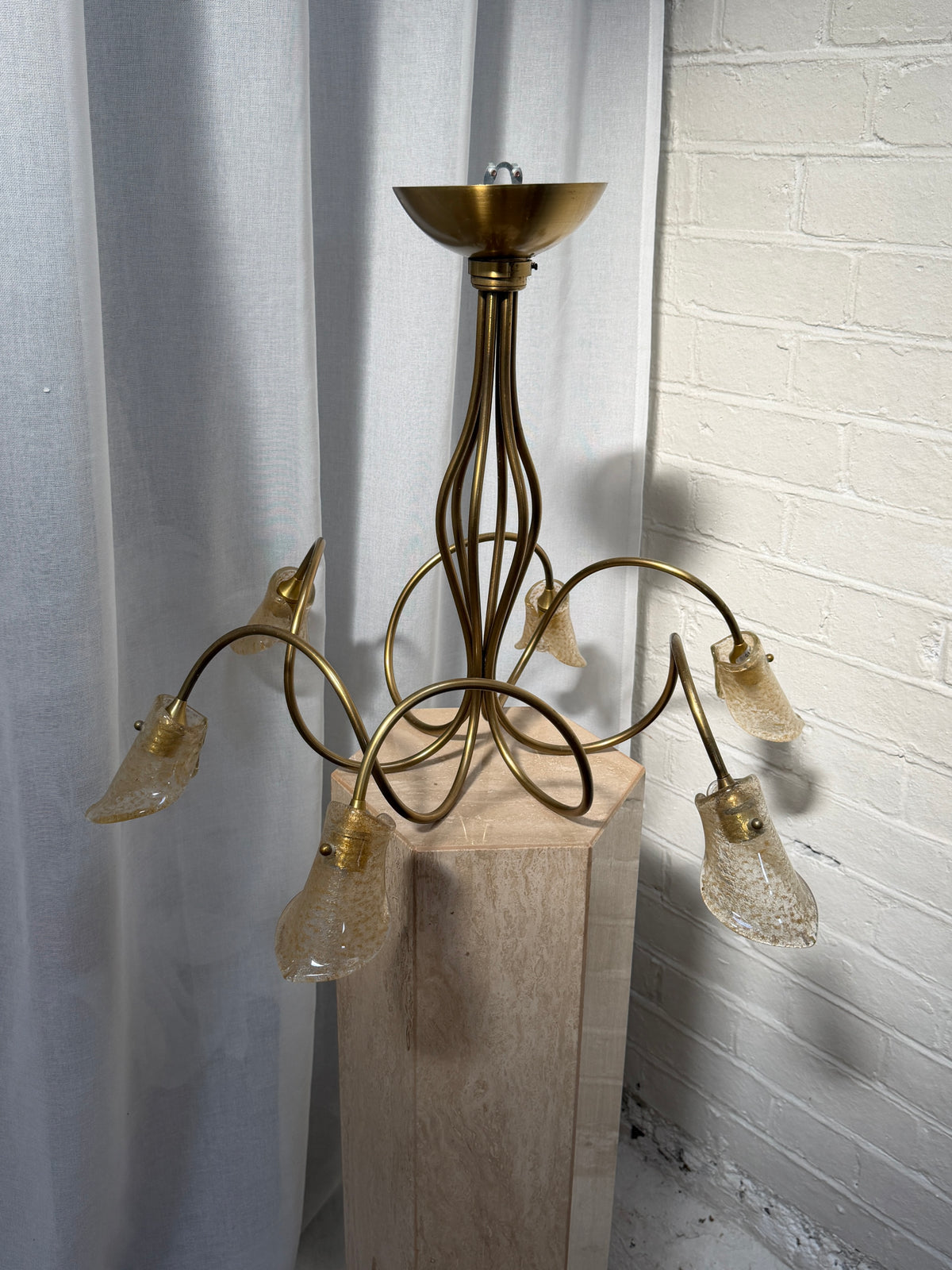 FRENCH CEILING PENDANT WITH GLASS SHADES