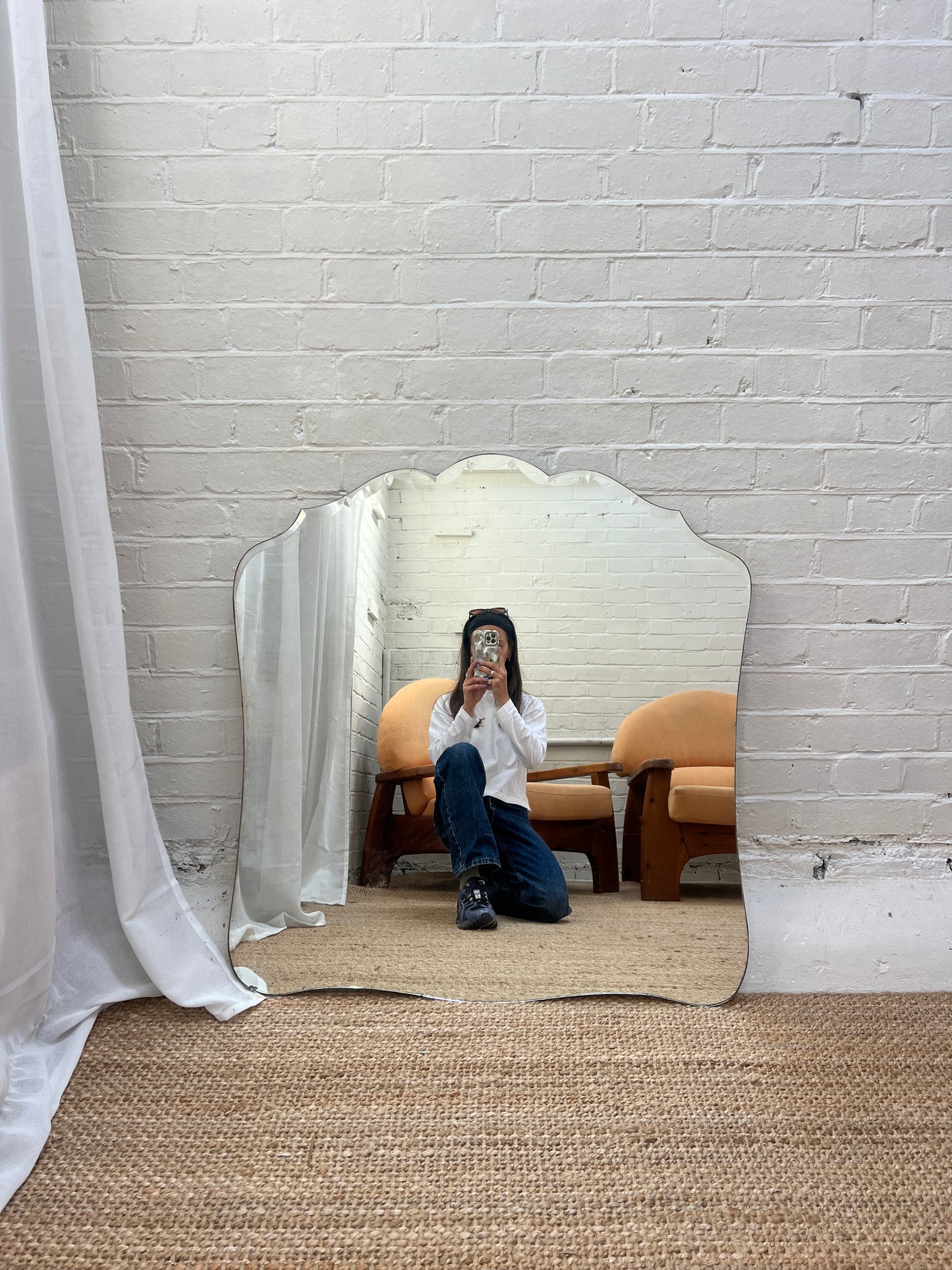 LARGE BEVELLED EDGE FRAMELESS MIRROR