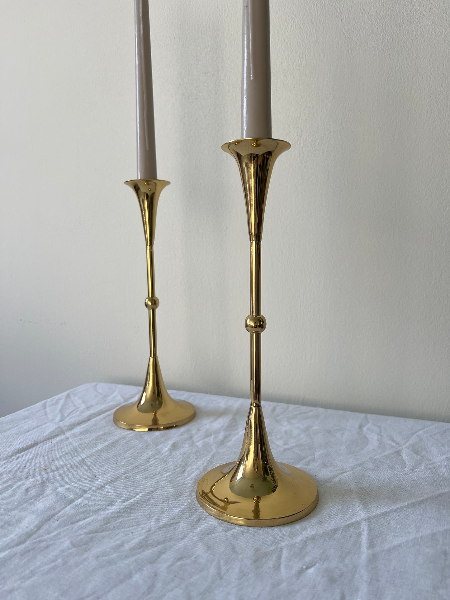 PAIR OF BRASS CANDLE STICKS
