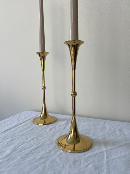 PAIR OF BRASS CANDLE STICKS