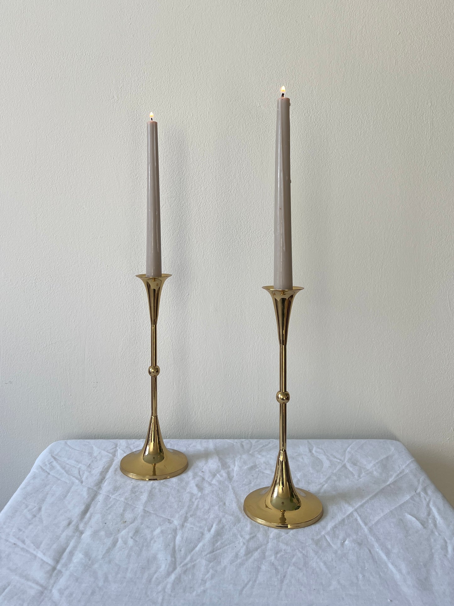 PAIR OF BRASS CANDLE STICKS
