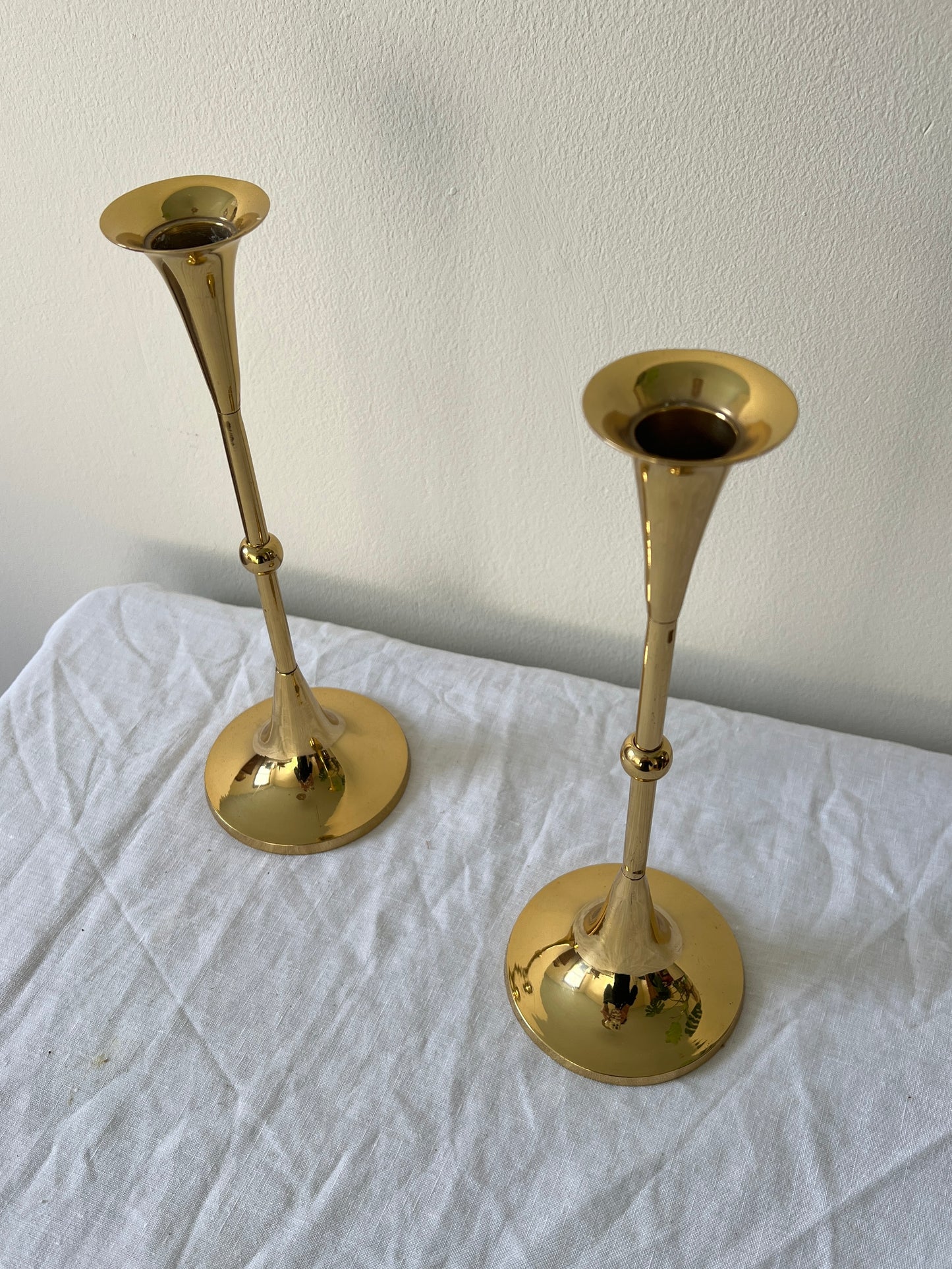 PAIR OF BRASS CANDLE STICKS