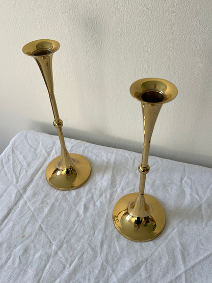 PAIR OF BRASS CANDLE STICKS