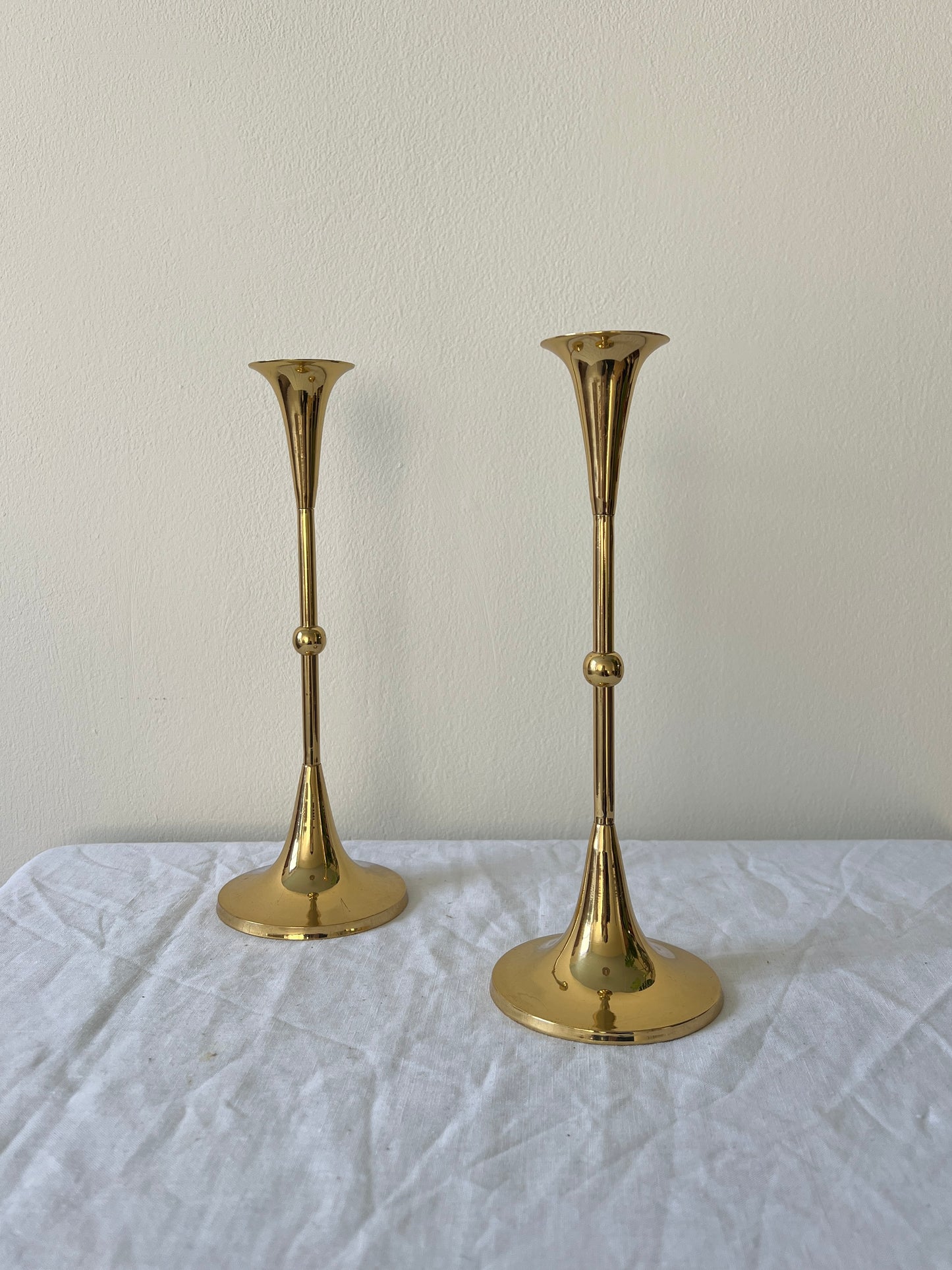 PAIR OF BRASS CANDLE STICKS