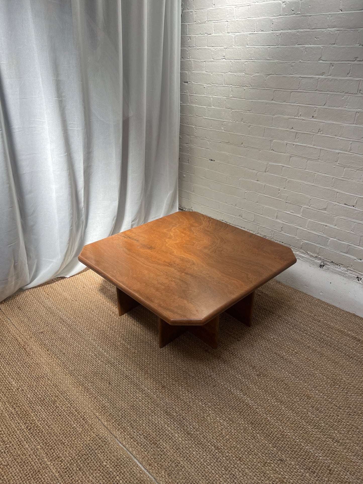 SQUARE RED MARBLE TABLE