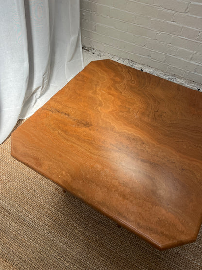 SQUARE RED MARBLE TABLE