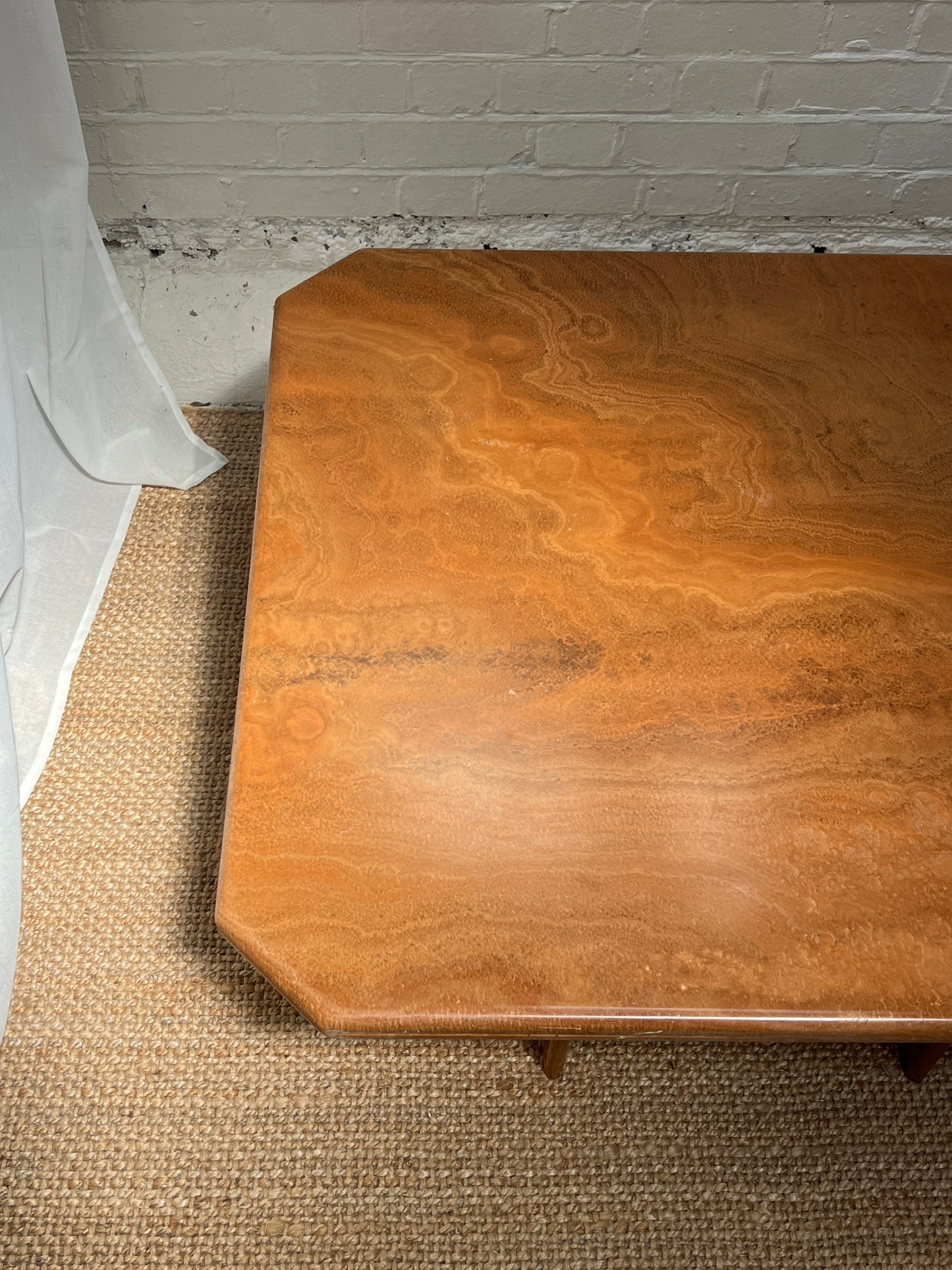 SQUARE RED MARBLE TABLE