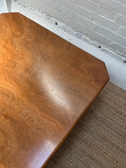 SQUARE RED MARBLE TABLE