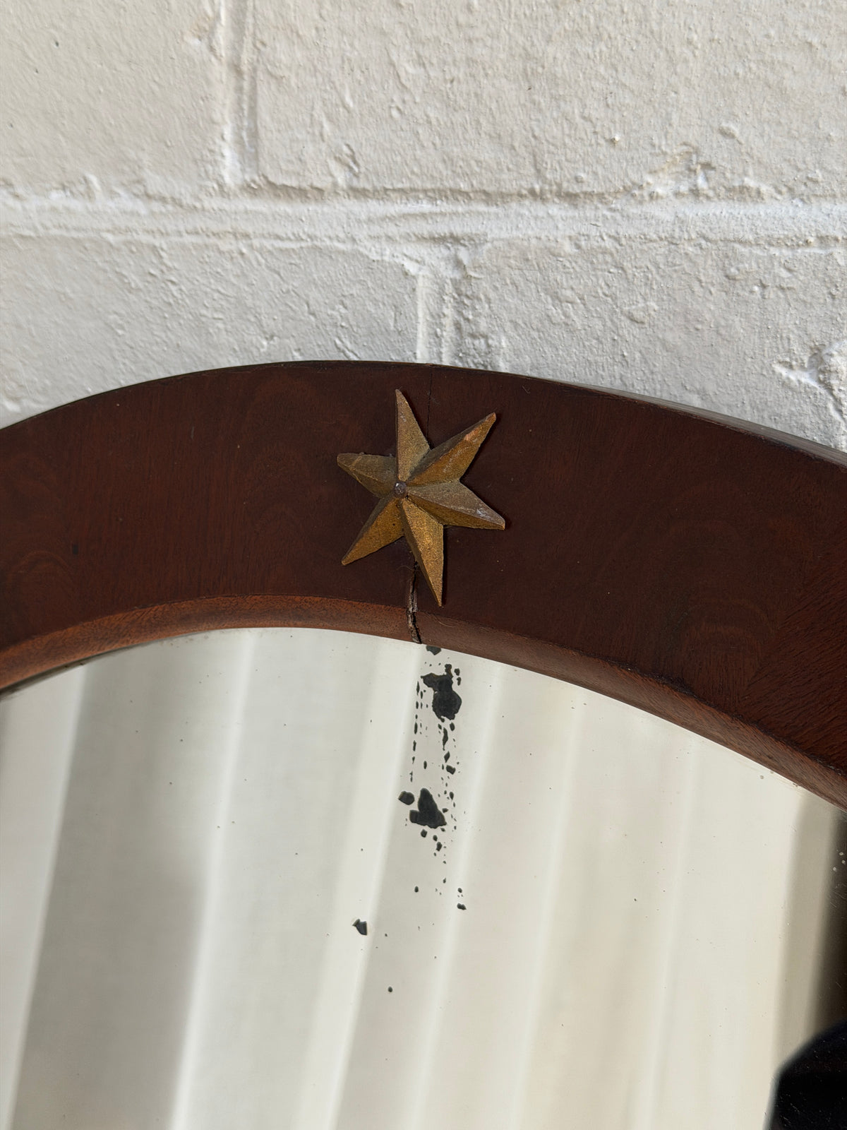 TALL WALNUT VENEER STAR MIRROR
