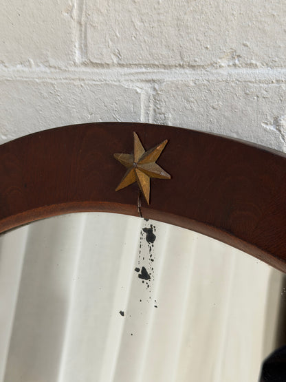 TALL WALNUT VENEER STAR MIRROR