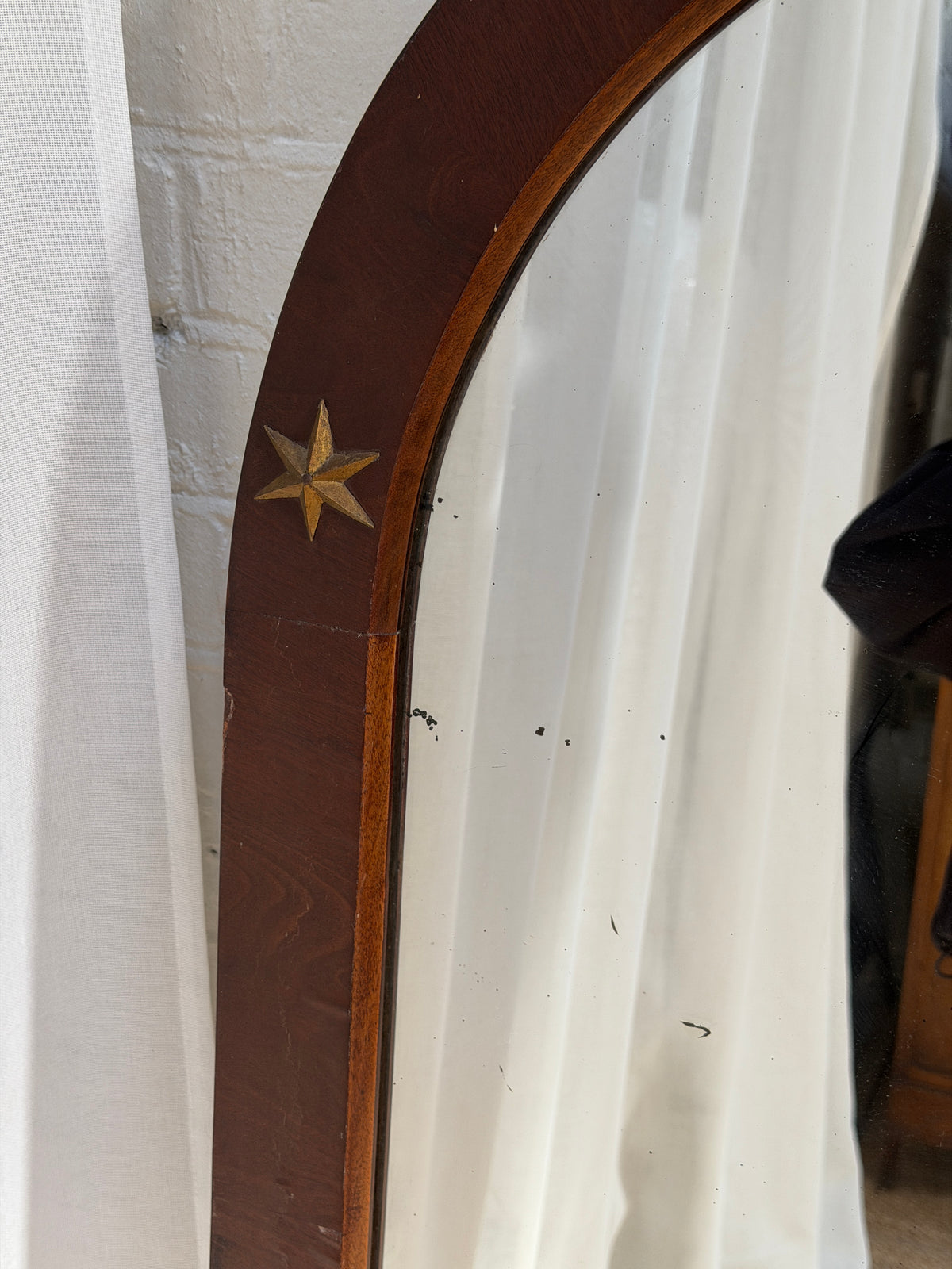 TALL WALNUT VENEER STAR MIRROR
