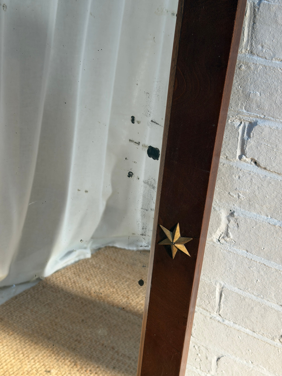 TALL WALNUT VENEER STAR MIRROR