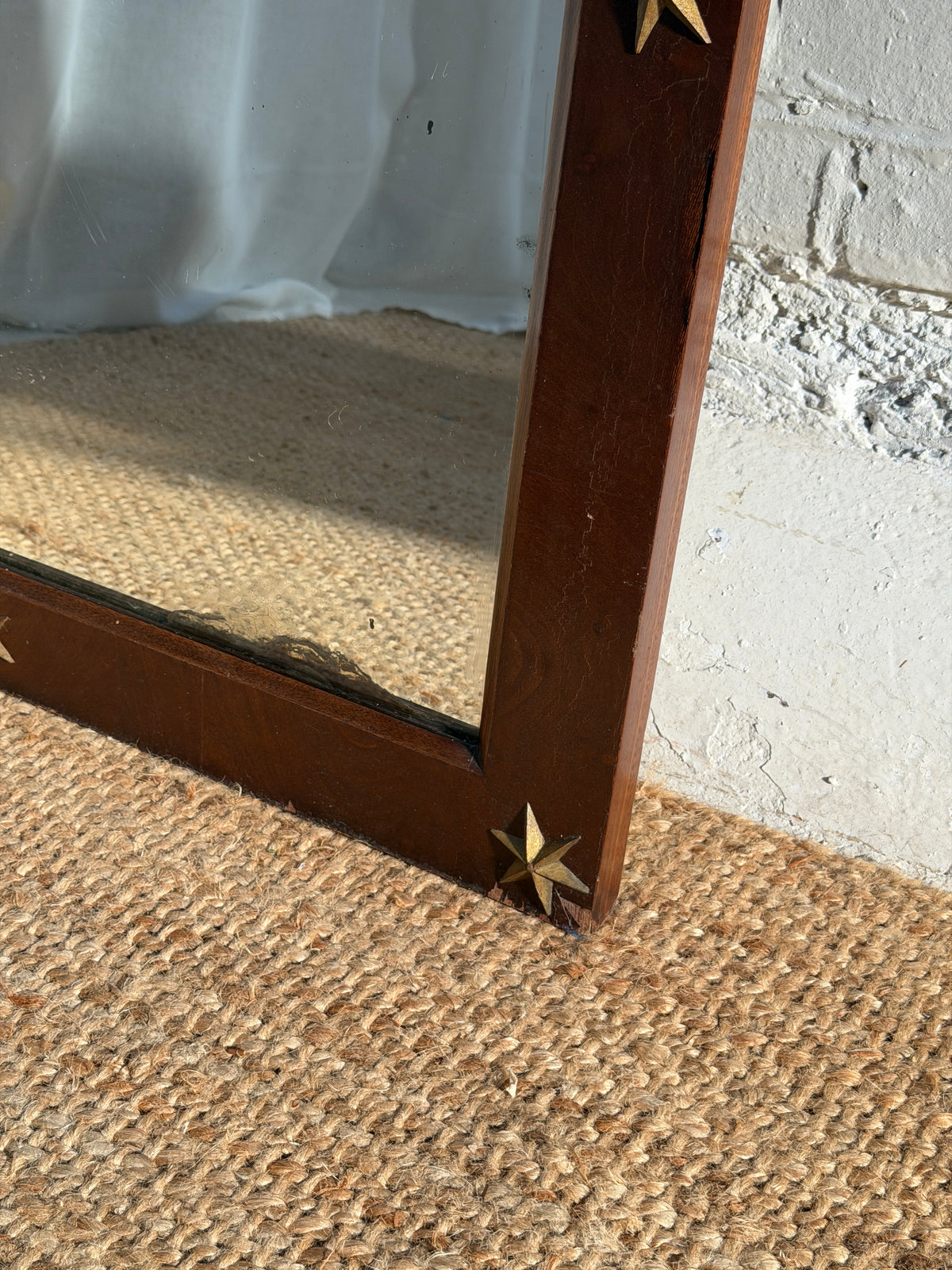 TALL WALNUT VENEER STAR MIRROR