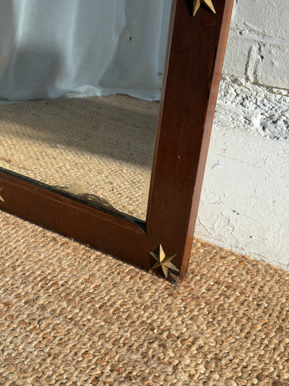 TALL WALNUT VENEER STAR MIRROR