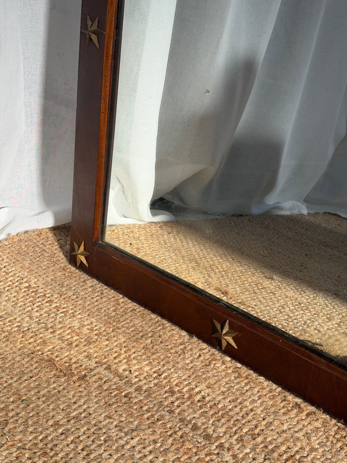 TALL WALNUT VENEER STAR MIRROR