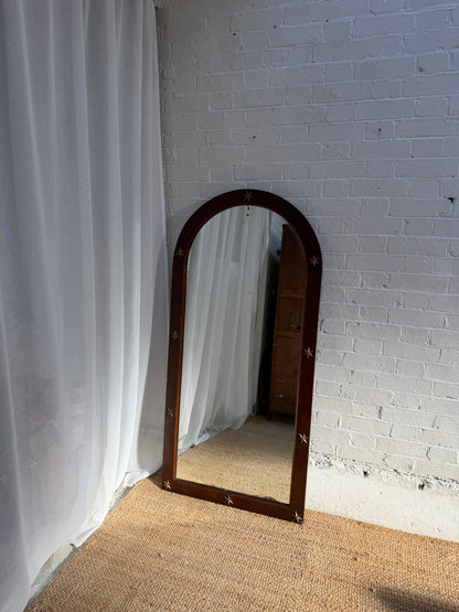TALL WALNUT VENEER STAR MIRROR