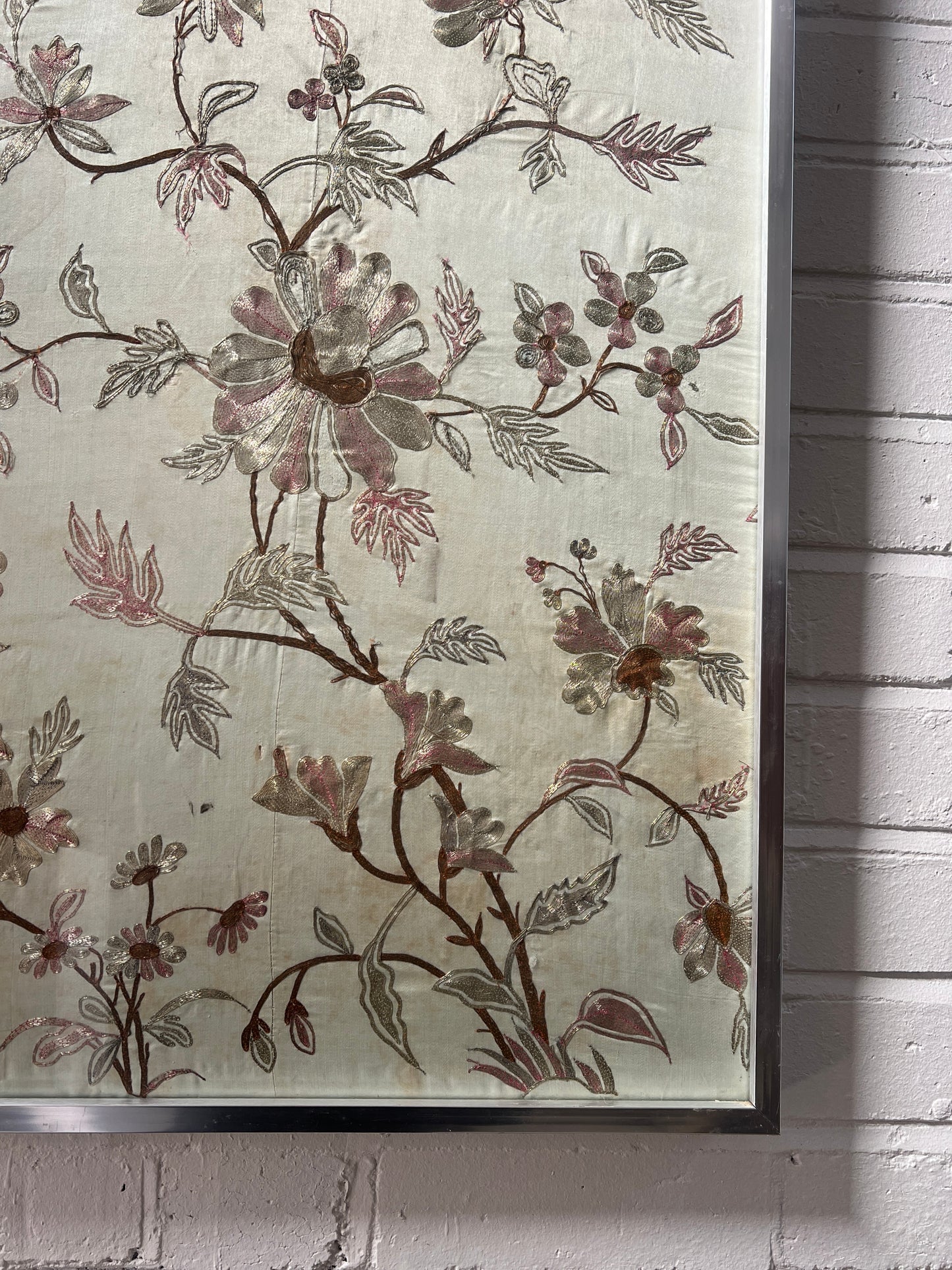 FRAMED FLORAL TAPESTRY