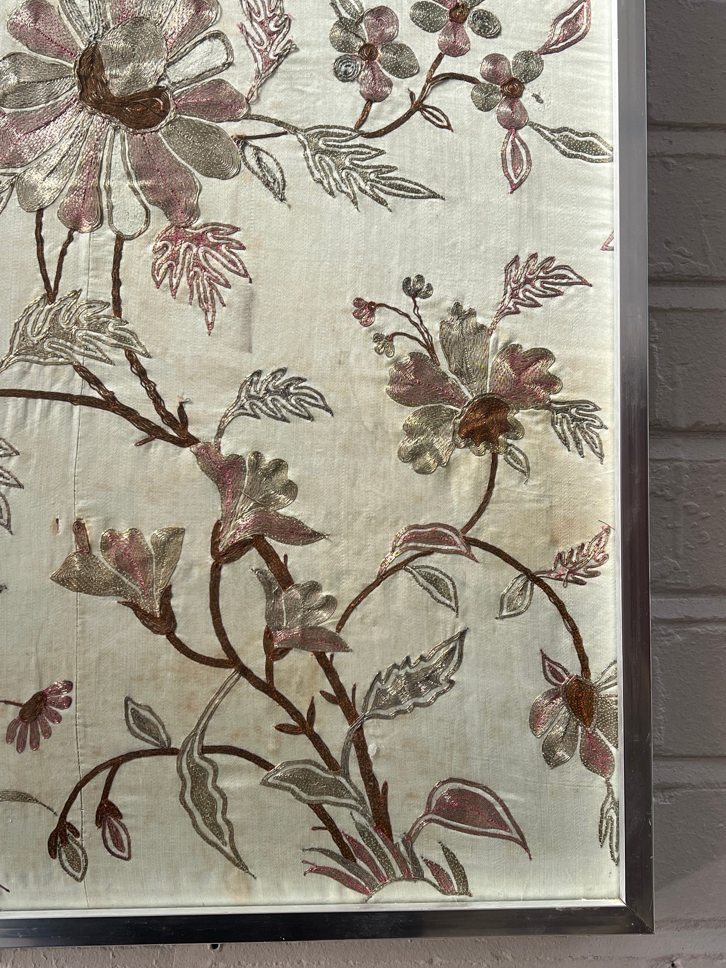 FRAMED FLORAL TAPESTRY