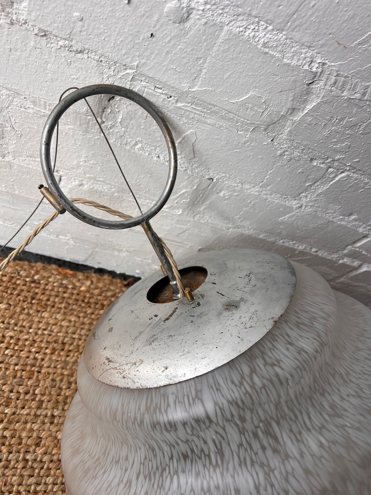 LARGE ITALIAN CHROME CEILING PENDANT