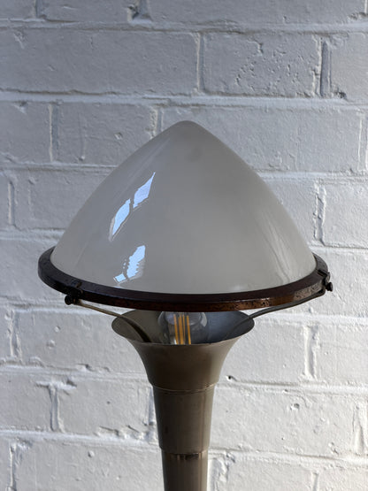 FRENCH CHROME GLASS DOME TABLE LAMP