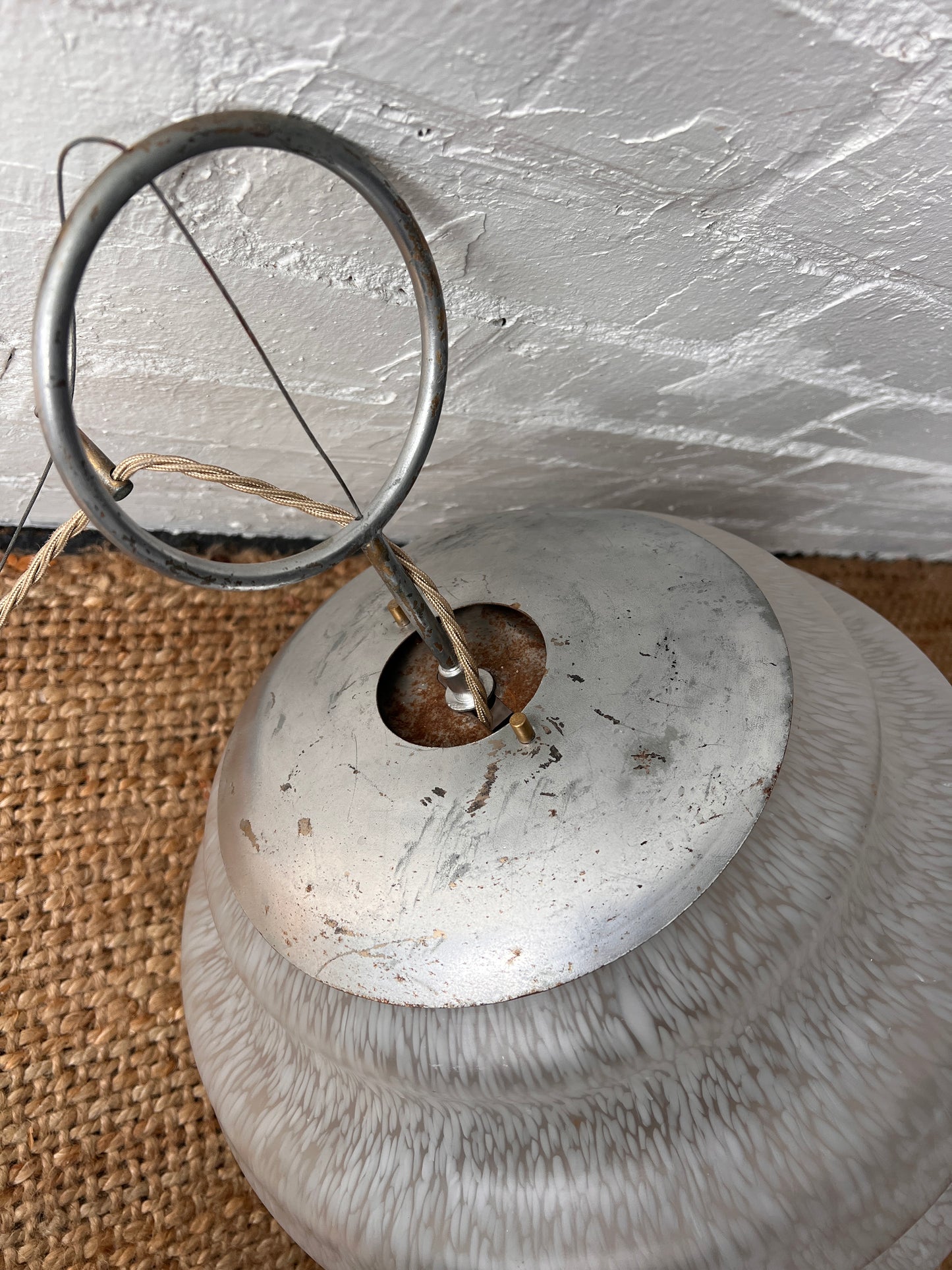 LARGE ITALIAN CHROME CEILING PENDANT