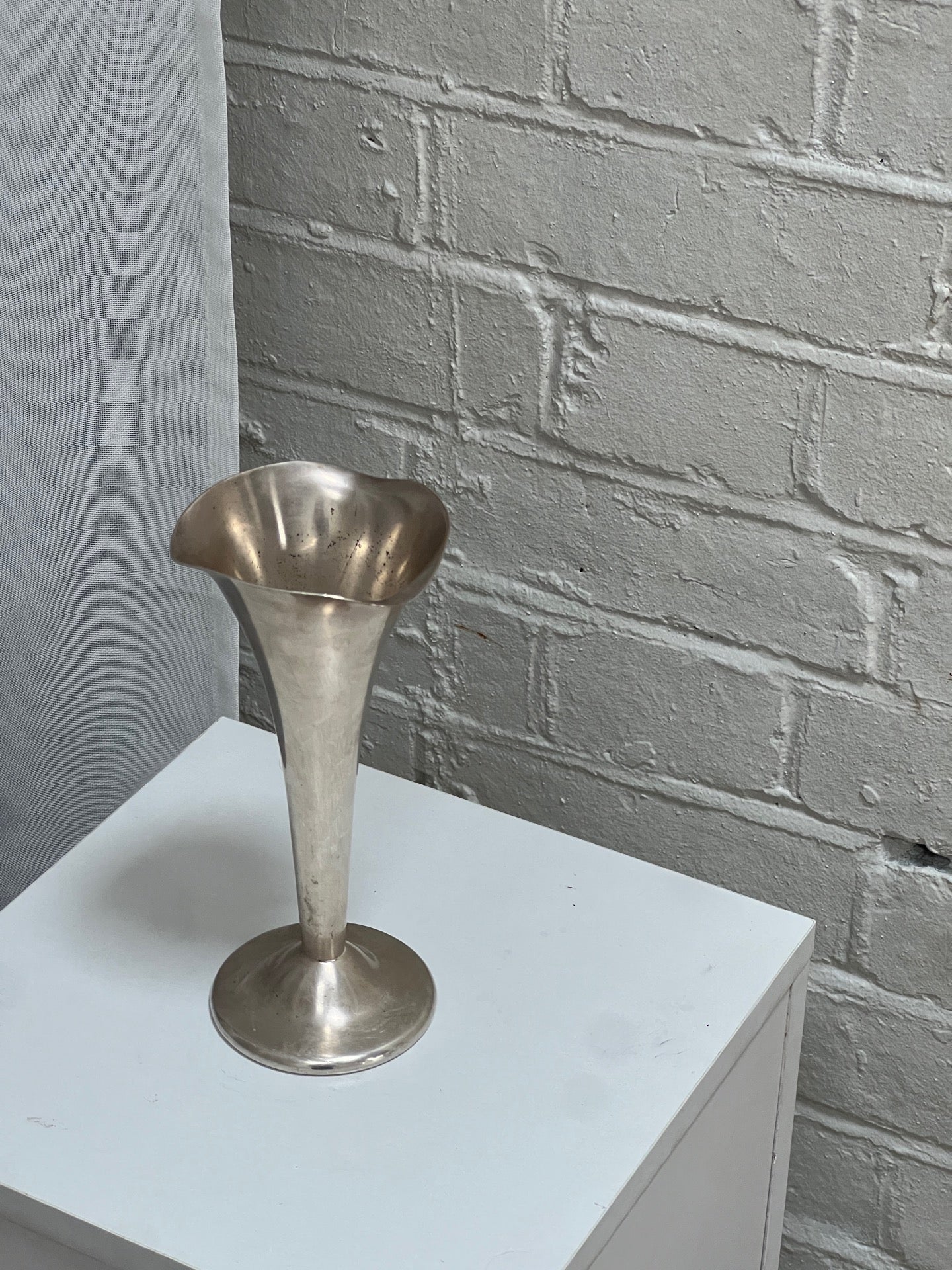 WEIGHTED SILVER VASE